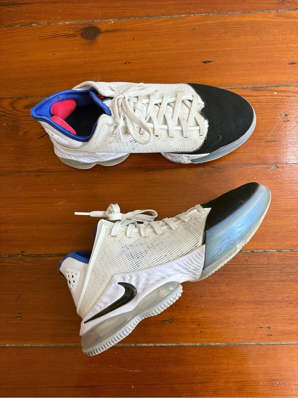 Nike LeBron 19 Low White Black Toe Men’s Athletic Basketball Sneakers Sz 8.5 🍄